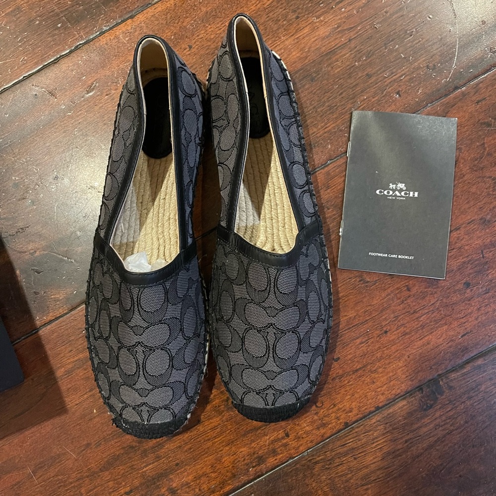 Casey Coach Espadrille Signature Jacquard black size 11 New  in Box
